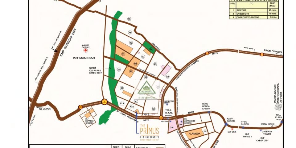 DLF The Primus Location Map
